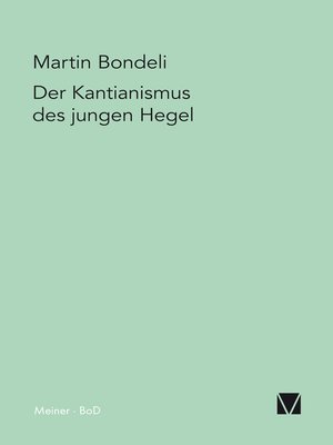 cover image of Der Kantianismus des jungen Hegel